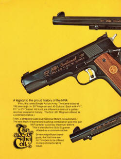 Colt's 100th anniversary of the founding of the NRA 3 items