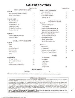 Colt 1978 Hand-Long Gun Parts List page 1