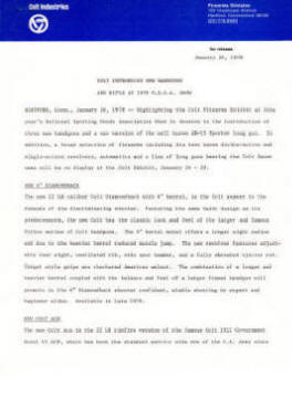 1979 Colt press release about AR-15 Sporter