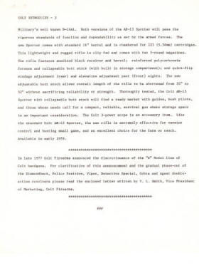 Colt introduction of the AR-15 collapsable stock 1978 page 3