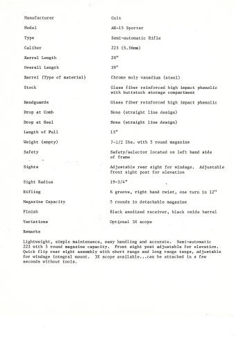 Detailed data sheets on two Sporter versions for 1978 page 1