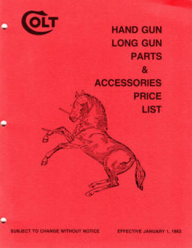 1983 Colt Hand & Long Gun Parts & Accessories Price List