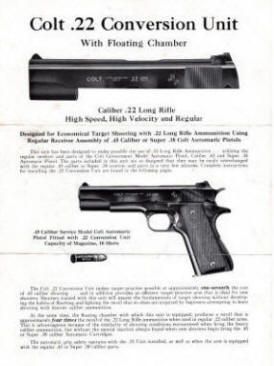 Colt .22 conversion unit for .45 & .38 autos 1951