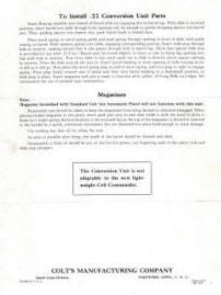 Colt .22 conversion unit for .45 & .38 autos 1951 back page