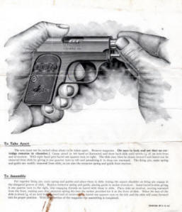 M1908 Colt .25 Automatic Pistol instruction manual 