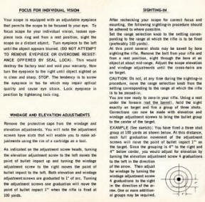 Colt 3x20 rifle scope instructions 3 x 5 in. interior page