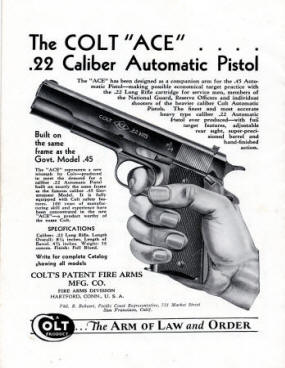 Colt ad for Ace .22 automatic pistol 1936