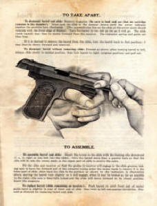 Colt M1908, .32 & .380 Hammerless Automatic Pistol instructions-1