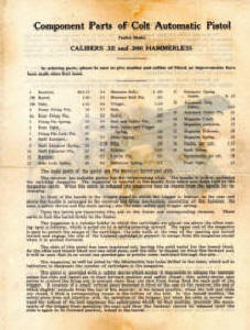 Colt M1908, .32 & .380 Hammerless Automatic Pistol instructions-2