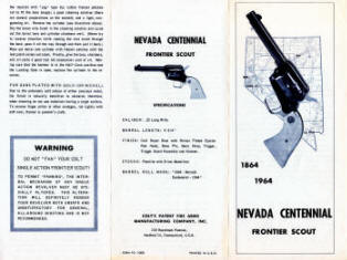 1960s Colt Navada centiennial frontier scout instructions