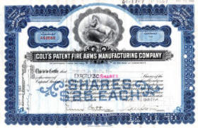 1943 Colt stock certificate