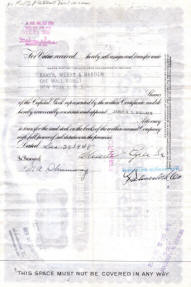 1943 Colt Stock certificate backside