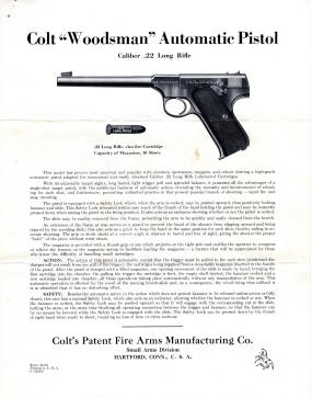 Colt 1939 Woodsman pistol instructions