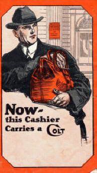 Colt 'Cashier' carries a Colt revolver pamphlet