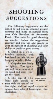Colt's 1927 Shooting Suggestions