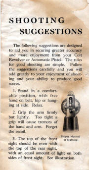 Colt Shooting Suggestions pamphlet 1930s