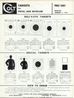 1957 Colt targets for pistol and revolvers T-100 APS
