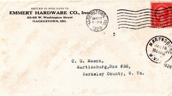 1928 envelope addressed to Colt fire arms customer