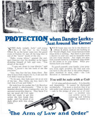 Colt 1920s Old Pal Protection police positive special pamphlet insides