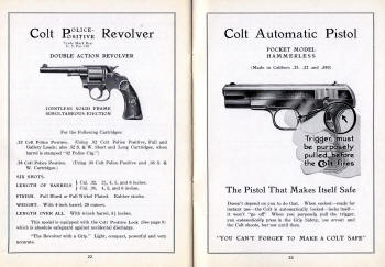Colt's Police Revolver Handbook showing automatic pistol