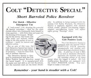 ccolt detective special For the policeman in plain clothes