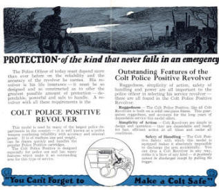 Colt 'Who goes there' Colt pamphlet  interior A-18