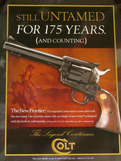 Colt 'Frontier' revolver poster 30 x 22  in.