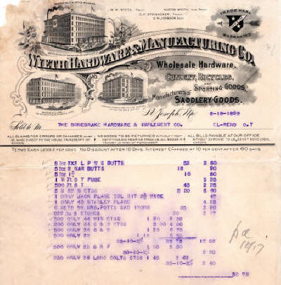  Wyeth hardware ammunion order
