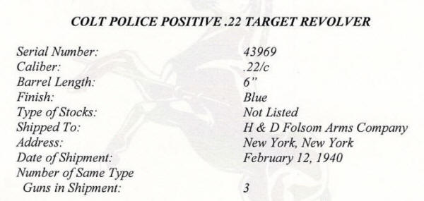 Colt Police Positive Target .22 (1938) enlarged colt factory letter