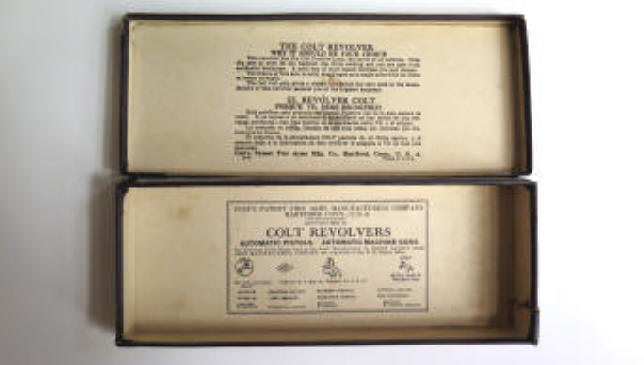 Colt box view of interior with labels