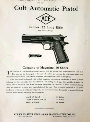 &nbsp;Colt-1931-Ace-22-fire-arms-division-