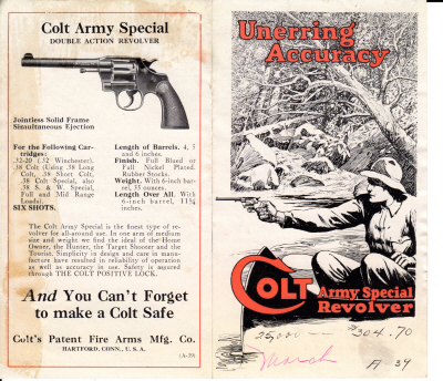 A-39 "Colt Army Special Revolver- Unerring Accuracy" -1