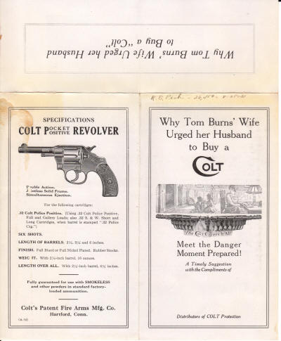 Why Tom Burn's wife urged him to buy a Colt 1
