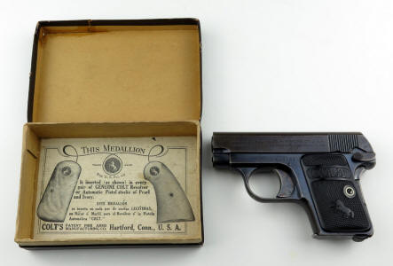 Colt M1908 Hammerless Semi-Automatic .25 cal. pistol with box-1