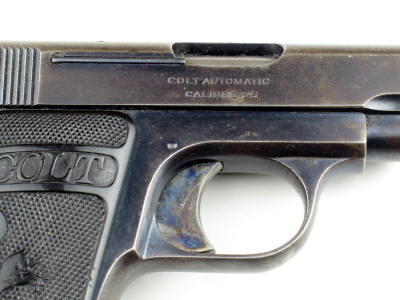 Colt M1908 Hammerless Semi-Automatic .25 cal. pistol right side