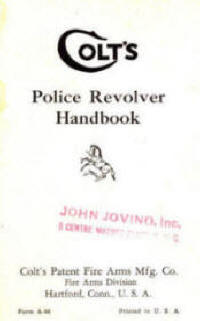 1935 Police Revolver Hand Book stamped for John Jovino's gun shop