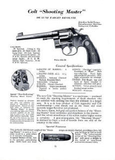 Colt catalog showing a Shooting Master revolver